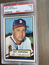 1952 Topps #264 Roy Hartsfield PSA 5 EX Semi High Number SP (1st Manager Blue Ja