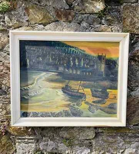 Vintage Impressionist Oil on Board painting Of St Ives at dusk (c.1950’s) - Picture 1 of 6