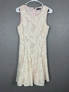 Vestido Tommy Hilfiger Calce Y Acampanado Palma Talla 8 Mujer’s Marfil Encaje Sin Mangas Forrado - Imagen 1 de 15