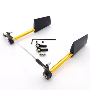 1 Set RC Boat Yacht Nylon Dual Steering Rudder With Servo Arm Stopper Connector - Picture 1 of 9