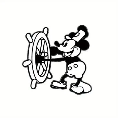 Mickey Mouse Steamboat Willie Enamel Pin Hat Backpack Jackets Badge Brooch Merch - Image 1 of 2