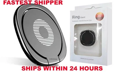 360°Finger Grip Metal Ring Kick Stand- Samsung iPhone iPad- 24 hours- IN PACKAGE - Image 1 of 4
