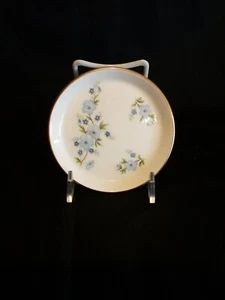 Vintage Aristocrat England Knochen China Butterplatte mit blauen Blumen, 4 Zoll Durchmesser - Bild 1 von 6