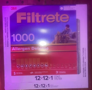 Filtrete 12x12x1 AC Furnace Filter MPR 1000 Allergen Defense  (NEW) 4 Pack - Picture 1 of 3