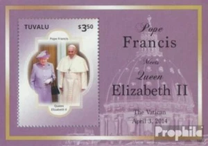 Tuvalu Bloque 215 (completa edición) nuevo con goma original 2014 Papa francisco - Imagen 1 de 1