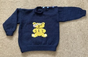 Hand Knitted Children’s Pudsey Bear Jumper - Picture 1 of 2