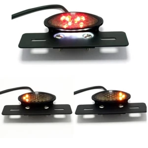 SMOKE LED MOTORCYCLE TURN SIGNAL LICENSE PLATE INTEGRATED TAIL LIGHT Universal - Foto 1 di 9
