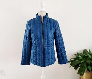 Cabi Poseidon Puffer 914 Teal Blue Zip Up Mock Neck Outdoor Jacket Coat XS - Picture 1 of 15