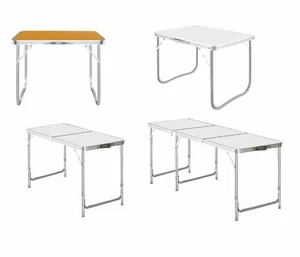 Mesas de jardín plegables de aluminio MDF de 4 pies y 6 pies portátiles ligeras ajustables - Imagen 1 de 10