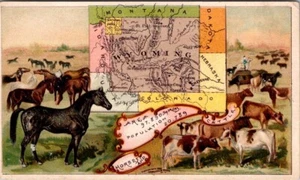 1889 Arbuckle's Ariosa Coffee Advertising Trade Card No 98 Wyoming Territory - Picture 1 of 2