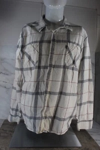 Caliville Mens Flannel White/Black Plaid Sz XXL Long Sleeve Button Shirt - Picture 1 of 3