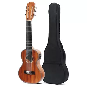 28" Left-hand Mini Acoustic Guitalele with EQ Handcraft Acacia Wood W/Sponge Bag - Picture 1 of 7