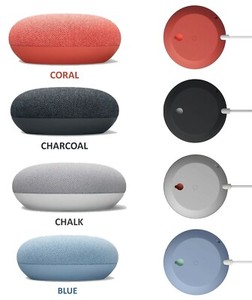 New Google Nest Mini Smart Wireless Speakers 2nd Generation Charcoal/Chalk/Coral