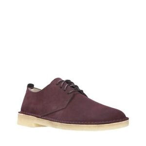 Clarks Originals Desert London Men's Burgundy Suede Casual Shoes 26128511
