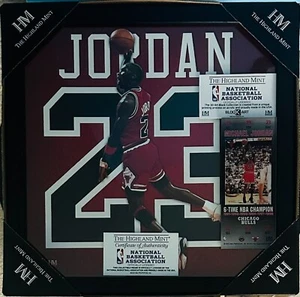 Highland Mint-Michael Jordan framed poster w/ Replica Limited Edition ticket #23 - Picture 1 of 4