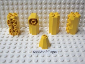 5 Lego Aquazone 1990s Octagonal Bricks 2x2x3 1/3 Yellow #6042, 6043, 6037, 6039 - Picture 1 of 5