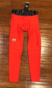 NEW Under Armour Red Athletic Compression Tights Running Mens Size Medium - Picture 1 of 3