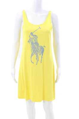 Vestido Ralph Lauren Para Mujer Texturizado Sin Mangas Cuello Redondo Estampado Gráfico Amarillo Si Foto 1 de 4