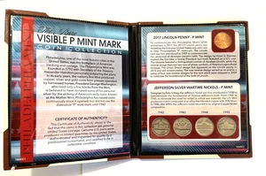 Vintage The Rare Visible P Mint Mark Coin Collection 5pc Philadelphia Mint - Picture 1 of 7