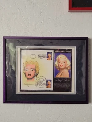 Peterman Hand Painted Marilyn Monroe Sc.#2967 Dual First Day Matted & Framed - Image 1 of 4