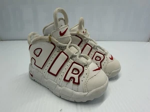 Nike Air More Uptempo TD White Varsity Red Size 4C DJ5990-100 - Picture 1 of 10