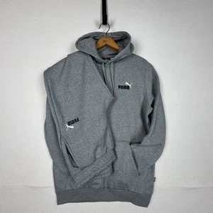 Puma Essential Embroidery Logo Sweat Hoodie + Matching Pants Tracksuits Gray M - Picture 1 of 24