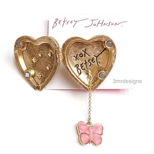 NEW Betsey Johnson Heart Locket Ring Antique Gold Sweetheart Swoon Ring ❤️ - Picture 1 of 7
