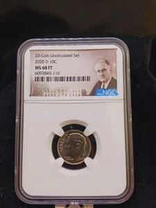 2020 D NGC MS68 FT Roosevelt Dime Coin - Picture 1 of 2