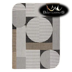 Modern Designer sisal Rug "ORGANIC" 2769 geometric ecru black irregular shape - Picture 1 of 10