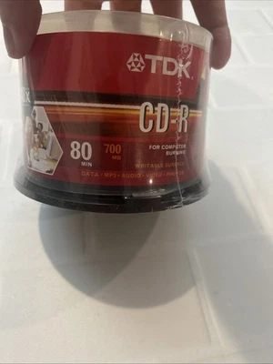 TDK 50 Pack CD-R 700MB 80 Min 48x New/Sealed. - Image 1 of 4