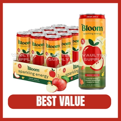 Bloom Sparkling Energy Drink Crisp Apple 12 Pack 12 fl oz Cans Zero Sugar - Image 1 of 4