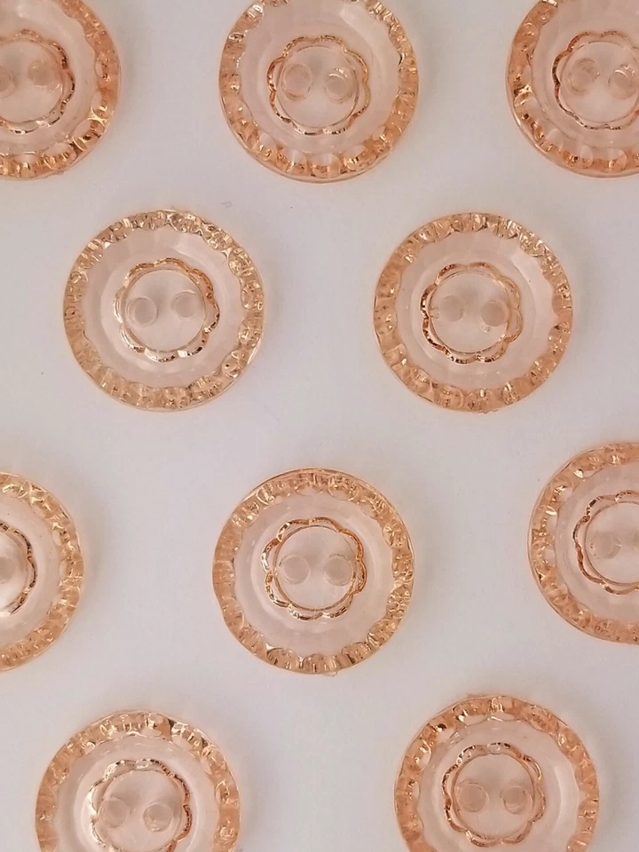 SIZE 24L - 5/8", CRYSTAL BUTTON, CORAL, 1 DOZEN, SHINY FINISH, FREE SHIPPING USA - Image 1 of 1