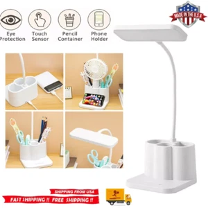 LED Desk Light Dimmable Touch Sensor Table Bedside Reading Lamp USB Rechargeable - Picture 1 of 8