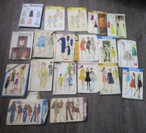 Lot 19 SIMPLICITY UNCUT & CUT 1960'S 1970S 1980S Sewing Patterns MEN WOMEN CHILD - Picture 1 of 7