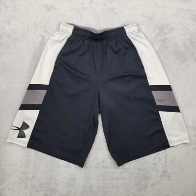 Under Armour Shorts Boys Large Black White Jogger Basketball Kids Youth L - Image 1 of 4