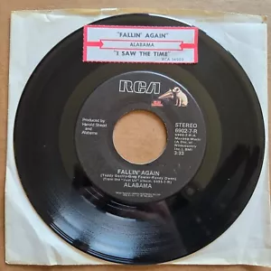 ALABAMA Fallin Again/I Saw The Time 45 7" Record Vinyl Records - Picture 1 of 2