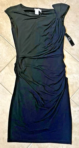 New York & Company Women's Size Small Black Sleeveless Asymmetric Side Rouching - Picture 1 of 11