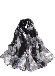 Lightweight Print Floral Pattern Scarf Shawl Fashion Scarves Sunscreen Shawl - Picture 1 of 4