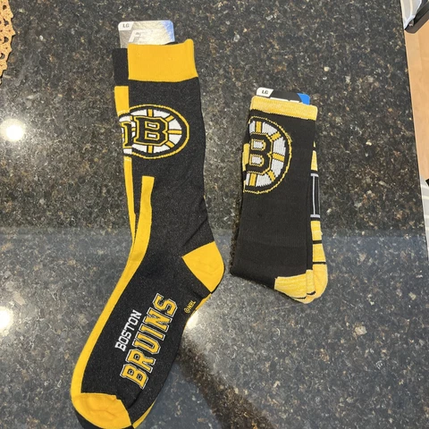 FBF Originals Boston Bruins Socks Large;  2 Pairs Cover