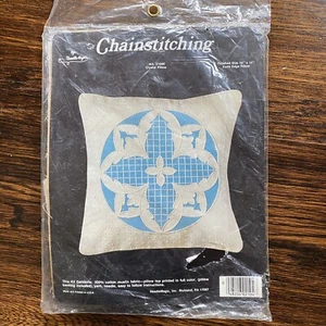 Needle Magic Crystal Pillow Chainstitching 14"  Embroidery Kit New Vintage - Picture 1 of 5