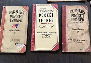 1936-1951 Farmer's Pocket Ledgers - John Deere Tractors-Indiana, Lot Of (3) RARE - Picture 1 of 8