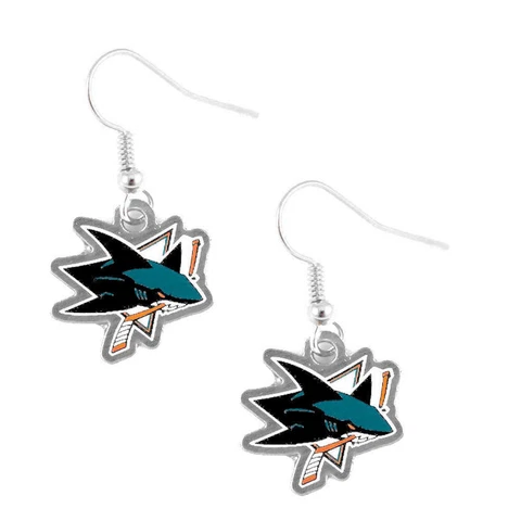 SAN JOSE SHARKS DANGLE EARRINGS SERIES 2 NHL Official Licensed Cover