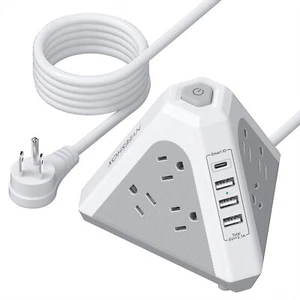 Tower Surge Protector Power Strip, 9 AC Outlets with 4 USB Ports (1 USB C) 3-Sid - Picture 1 of 7