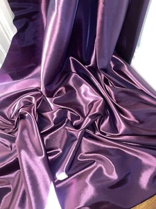 1 METER TWO TONE PURPLE PREMIUM CRISP FEEL TAFFETA BRIDAL FABRIC 58” WIDE - Picture 1 of 4