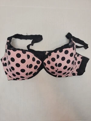 Sujetador Lane Bryan Cacique 44 DD Rosa Negro Lunares Encaje Con Aros Balconette Foto 1 de 4