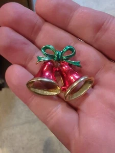 Vintage Weihnachtsglocken Brosche - Bild 1 von 2