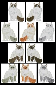 RAGDOLL CAT (BICOLOR & MITTED) COUNTED CROSS STITCH PATTERNS - Picture 1 of 19
