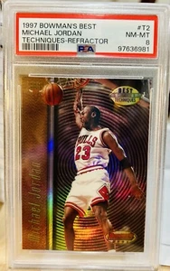 1997 Michael Jordan Bowman's Best Techniques REFRACTOR PSA 8 NEAR MINT! #T2 - Picture 1 of 3