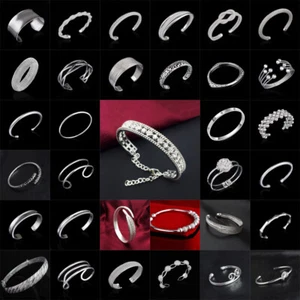 Mode Dame 925 Silberkette Plattiert Armband Schmuck Geschenke - Bild 1 von 20