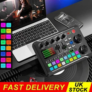 F988 External Sound Card with Bluetooth for Live Streaming Audio Mixer Broadcast - Picture 1 of 17